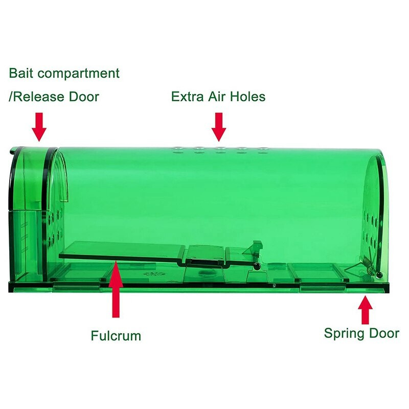 Humánna pasca na myši, inteligentná pasca na myši bez zabitia, chytá a púšťa, bezpečná pre ľudí a domáce zvieratá – 4 kusy