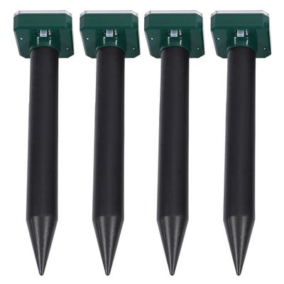 Odpudzovač krtkov, 4 ks, ultrazvukový odpudzovač zvierat, solárny odpudzovač sysľov a hrabošov, humánny odpudzovač hlodavcov