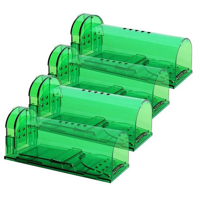 Humane Mouse Trap Smart No Kill Mouse Trap Улавяне и освобождаване, безопасно за хора и домашни любимци - 4 пакета