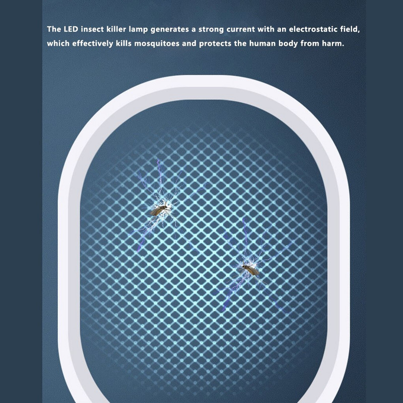 Elektriline kärbeste hävitaja UV-valgusega 3000 V USB-taaslaetav LED-lamp suvine sääselõksu reket putukavastane putukatõrje