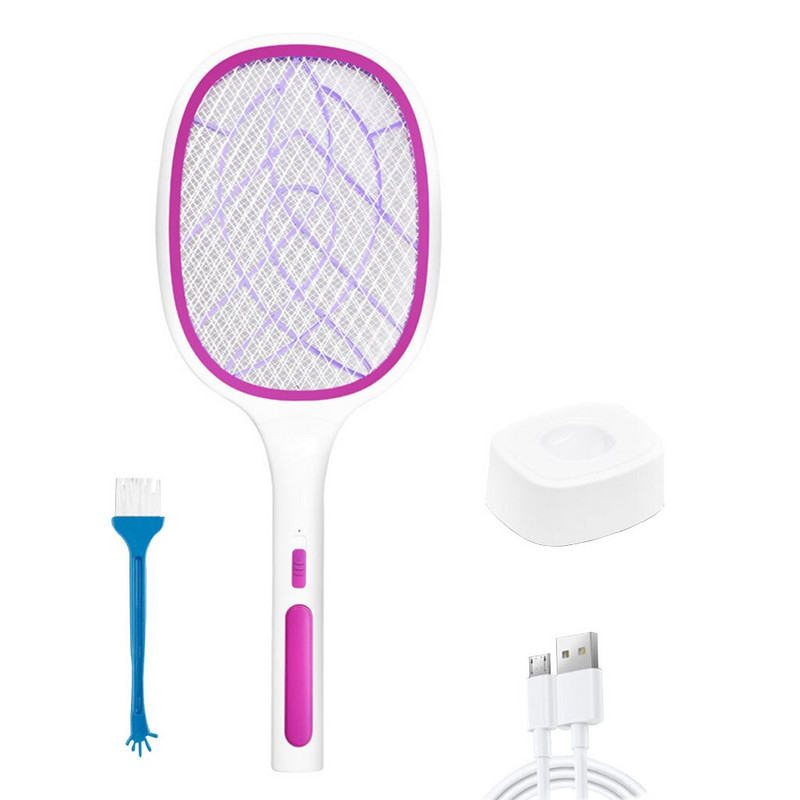 Elektriline kärbeste hävitaja UV-valgusega 3000 V USB-taaslaetav LED-lamp suvine sääselõksu reket putukavastane putukatõrje