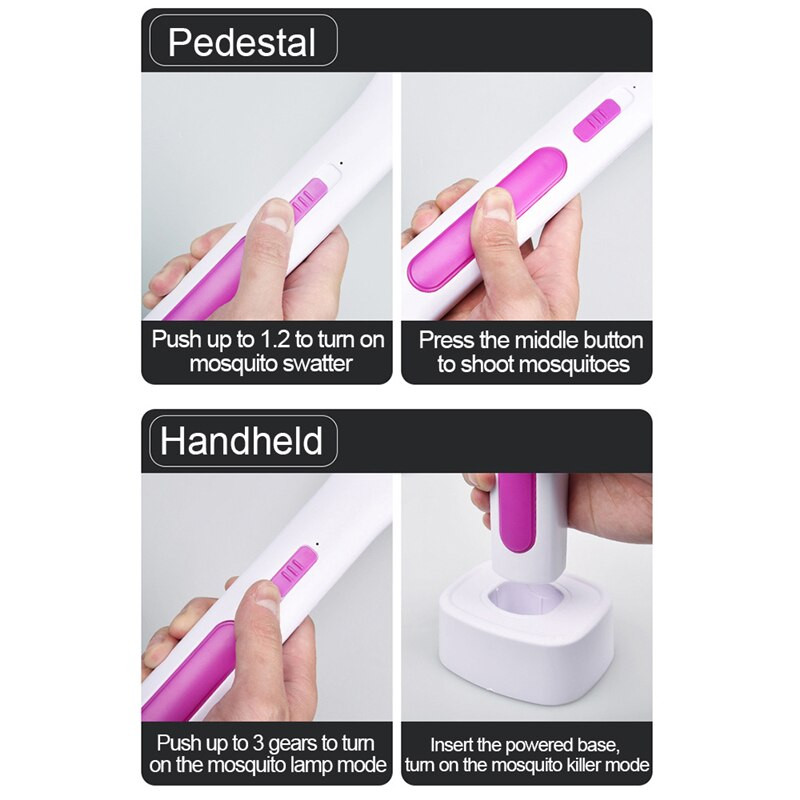 10 LED elektronická lampa na zabíjanie much, UV svetlo, USB nabíjateľná raketa proti komárom, plácačka na muchy, domáce použitie