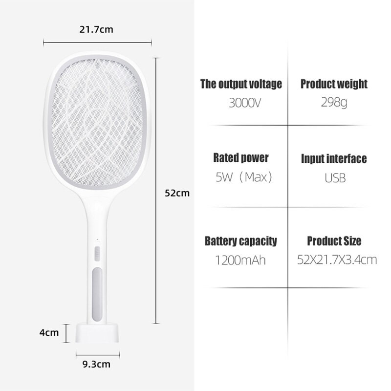 LJL-prijenosni ubojica insekata ljetna muholovka električni reket za ubijanje komaraca lampa protiv komaraca punjiva ubija muhe