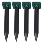 Akcia! Odpudzovač krtkov, 4 ks ultrazvukový odpudzovač zvierat, solárny odpudzovač sysľov a hrabošov, humánny odpudzovač hlodavcov