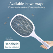 Elektrická muškárska raketa 3000V, nabíjateľná cez USB s nabíjacou základňou, proti komárom, hmyzu, muchomôcka, zabijak s UV svetlom pre spálne B3U6