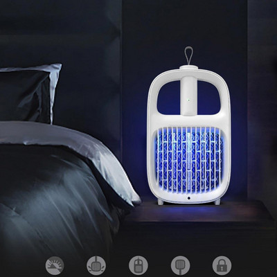 LED-es elektromos szúnyogzáró szúnyogölő lámpazárak 2 az 1-ben otthoni legyező rovarok, csapda lámpazárak