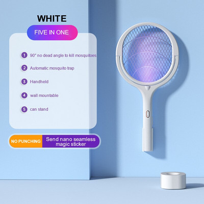 5 U 1 Električna lopatica za komarce 3500 V USB punjiva lampa za ubijanje komaraca Podesiva električna lopatica za kukce Fly Bat matamoscas