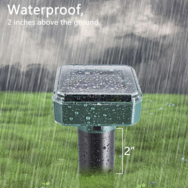 Odpudzovač krtkov, 4 ks, ultrazvukový odpudzovač zvierat, solárny odpudzovač sysľov a hrabošov, humánny odpudzovač hlodavcov