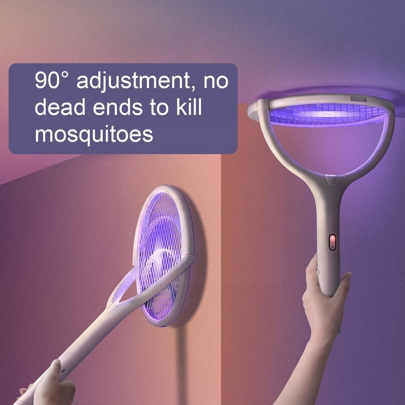 5 v 1 elektrická pálka na komáre, lampa na zabíjanie komárov, nastaviteľná USB nabíjateľná pálka na muchy, elektrická pálka na hmyz, uhlová pálka 3500V L9R3