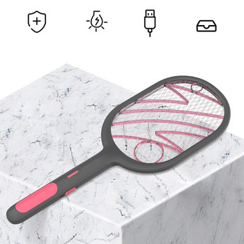 Mosquito Swatter Electric USB Акумулаторна ракета Fly Bug Zapper Вложки Killers за домашна декорация на спалня