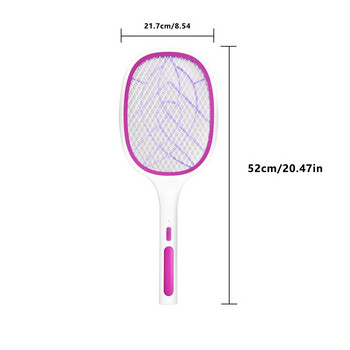 Electric Flies Swatter Killer UV Light USB Επαναφορτιζόμενη ρακέτα Fly LED Λάμπα καλοκαιρινής παγίδας κουνουπιών Ρακέτα κατά των εντόμων Bug Zapper