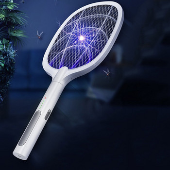 2 В 1 Електрическа ловка за комари Mosquito Killer Lamp USB акумулаторна регулируема ъгъл Електрическа бухалка за буболечки Fly Bat