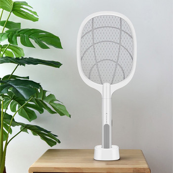 2 В 1 Електрическа ловка за комари Mosquito Killer Lamp USB акумулаторна регулируема ъгъл Електрическа бухалка за буболечки Fly Bat