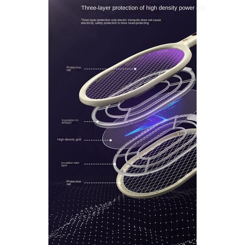 Rachetă electrică pentru zvârlitor de țânțari, portabilă, reîncărcabilă, pentru uciderea țânțarilor, pentru interior, exterior - roz