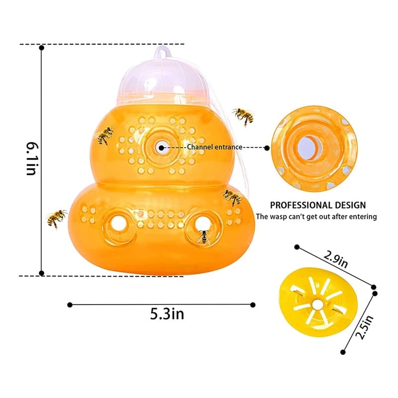 Pasca na osy, protiúniková, opakovane použiteľná, vodotesná, bez úniku vody, protikorózna pasca na osy, zavesná na vonkajšie použitie - vhodná pre osy-FS-PHFU