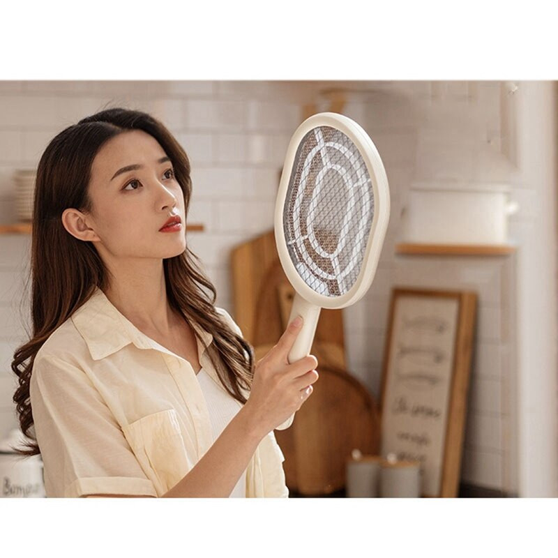 Elektrická plácačka na komáre, prenosná nabíjateľná raketa na hubenie hmyzu, raketa na zabíjanie komárov do interiéru aj exteriéru - ružová