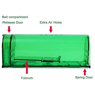 Humane Mouse Trap Smart No Kill Mouse Trap Prinde și eliberează, sigură pentru oameni și animale de companie - Pachet de 4