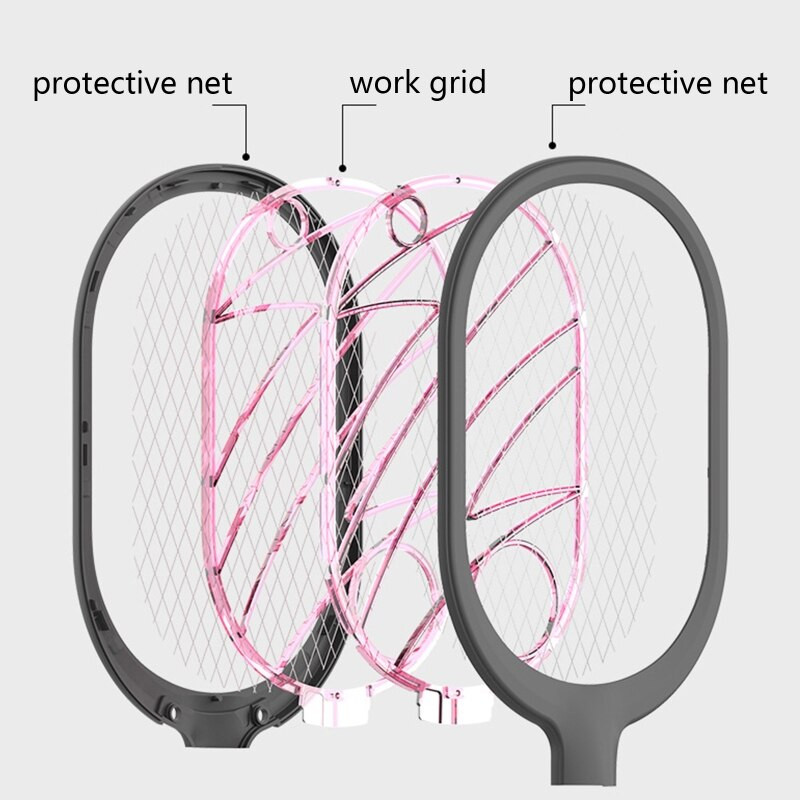 Nová 3000V elektrická plácačka na hmyz, USB 1200mAh nabíjateľná plácačka na komáre, zabíja muchy, hmyz, lapač, zabijak