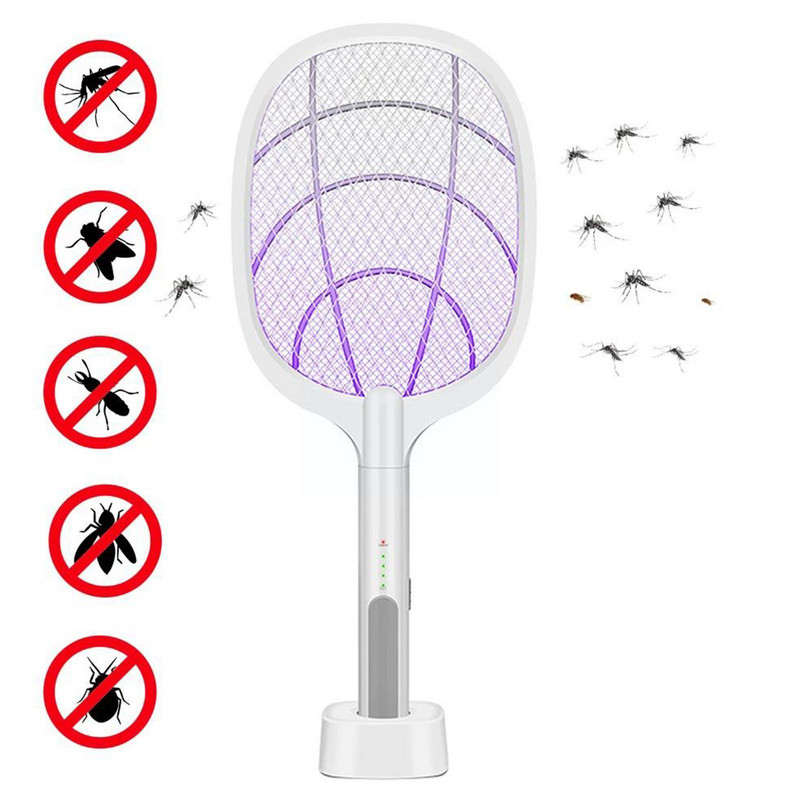 Rachetă electrică pentru țânțari Ucigaș Tambur electric de muște Muște de acasă Bateria Ucide insecte Putere insecte Friteuza Zapper Rachetă Cor N8X8