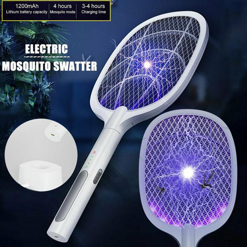 Rachetă electrică pentru țânțari Ucigaș Tambur electric de muște Muște de acasă Bateria Ucide insecte Putere insecte Friteuza Zapper Rachetă Cor N8X8