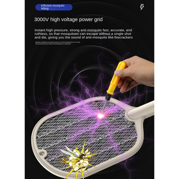 3000V USB електрическа ракета за насекоми Mosquito Swatter Fly Swatter Bug Insect Zapper Вложки Mosquito Killer Trap Racket