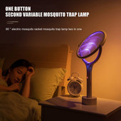 Lampa na zabíjanie komárov, elektrický šok, otočné o 90 stupňov, UV svetlo, nabíjanie cez USB, pasca na hmyz, muchy, letná plácačka na muchy