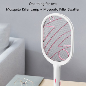 2022 Ασφαλής ρακέτα εντόμων 2 σε 1 Bug Επαναφορτιζόμενη ρακέτα παγίδας κουνουπιών USB για οικιακό κοιτώνα Light Luxury Fly Swatter φορητή