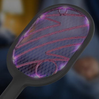 2022 Ασφαλής ρακέτα εντόμων 2 σε 1 Bug Επαναφορτιζόμενη ρακέτα παγίδας κουνουπιών USB για οικιακό κοιτώνα Light Luxury Fly Swatter φορητή