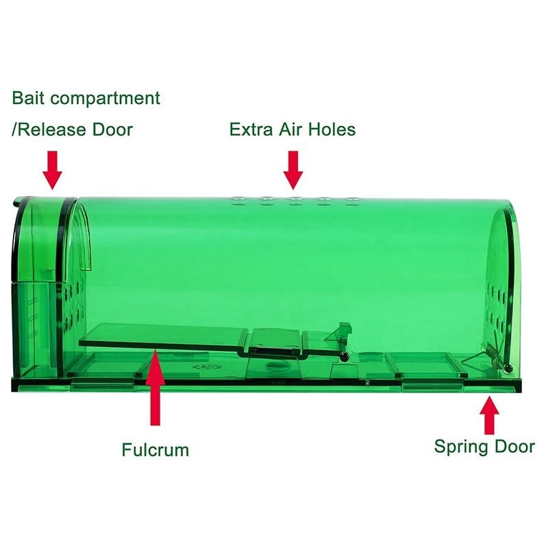 Humánna pasca na myši, inteligentná pasca na myši bez zabitia, chytá a púšťa, bezpečná pre ľudí a domáce zvieratá – 4 kusy