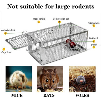 LBER 2-pack ποντικοπαγίδες, μικρού ζώου, ανθρώπινες παγίδες κλουβιών ζωντανών αρουραίων για χρήση σε εσωτερικούς χώρους για σύλληψη και απελευθέρωση αρουραίων