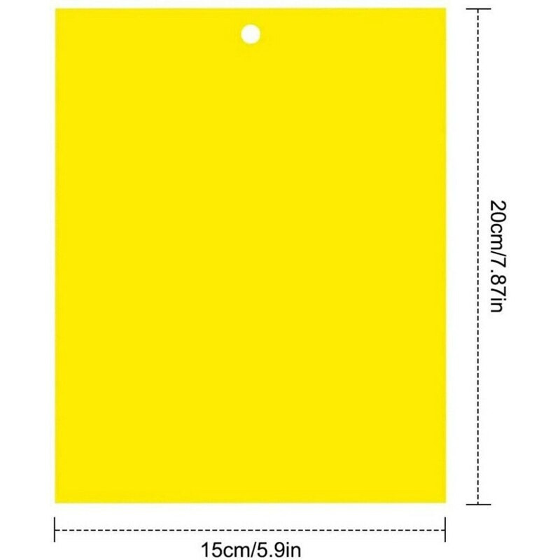100 db Ragadós légyfogó papír Sárga csapdák Gyümölcslegyek Rovarragasztó-fogó Kétoldalas 20X15cm