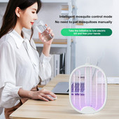 4 v 1 skladací elektrický komár Swatter Shock Dual-Use USB nabíjateľný Bug Zapper Domáca lampa na komáre Letný domov