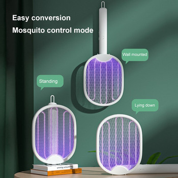 4 In1 Сгъваема електрическа разбивачка за комари Двойна употреба USB акумулаторна лампа за унищожаване на буболечки Домашна лампа против комари Лятна къща