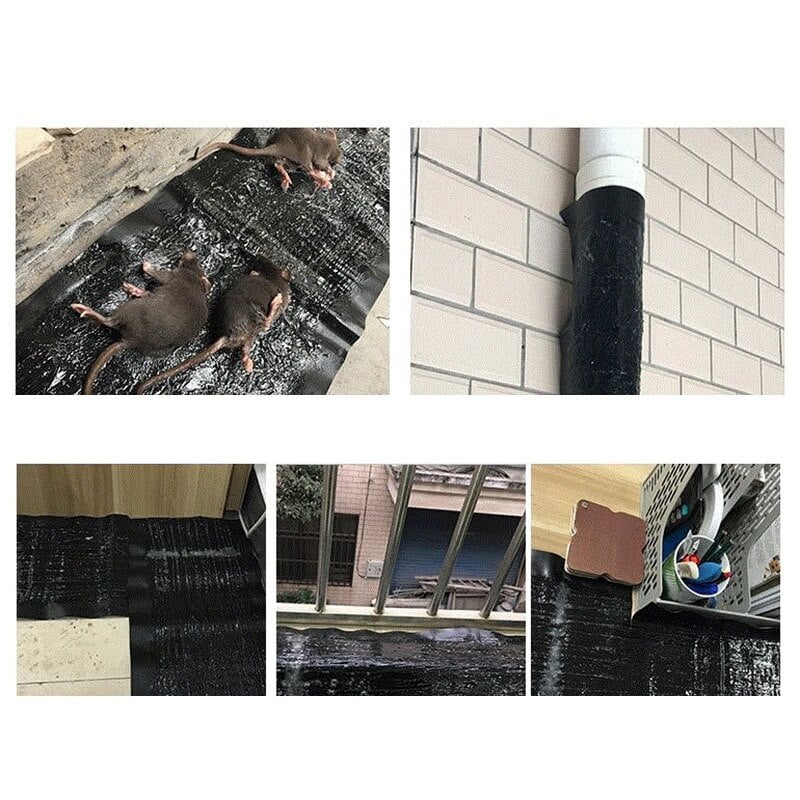 4Pcs Velika velika ljepljiva ljepljiva prostirka za glodavce Krtice Mišolovka Štakori Miševi Crna nevidljiva ljepljiva zamka