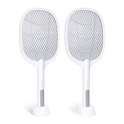 2PCS Bug Zapper Racket Mosquito Killer със супер-ярка LED светлина за изключване USB акумулаторна електрическа мухобойка
