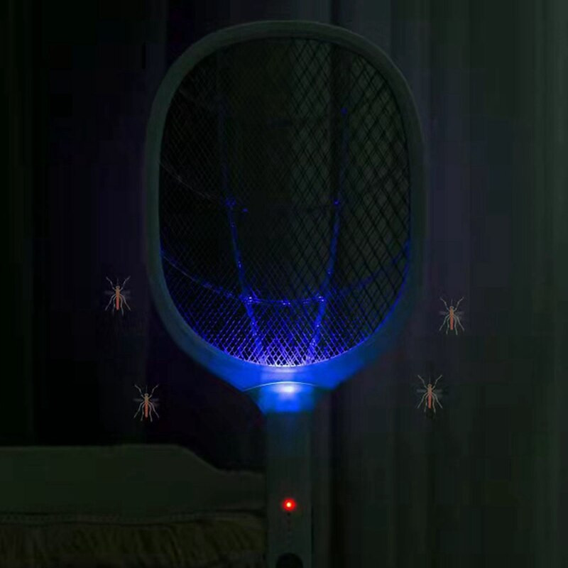2PCS Bug Zapper Raketa na komáre s super jasným LED svetlom na zapnutie USB nabíjateľnej elektrickej mucholapky