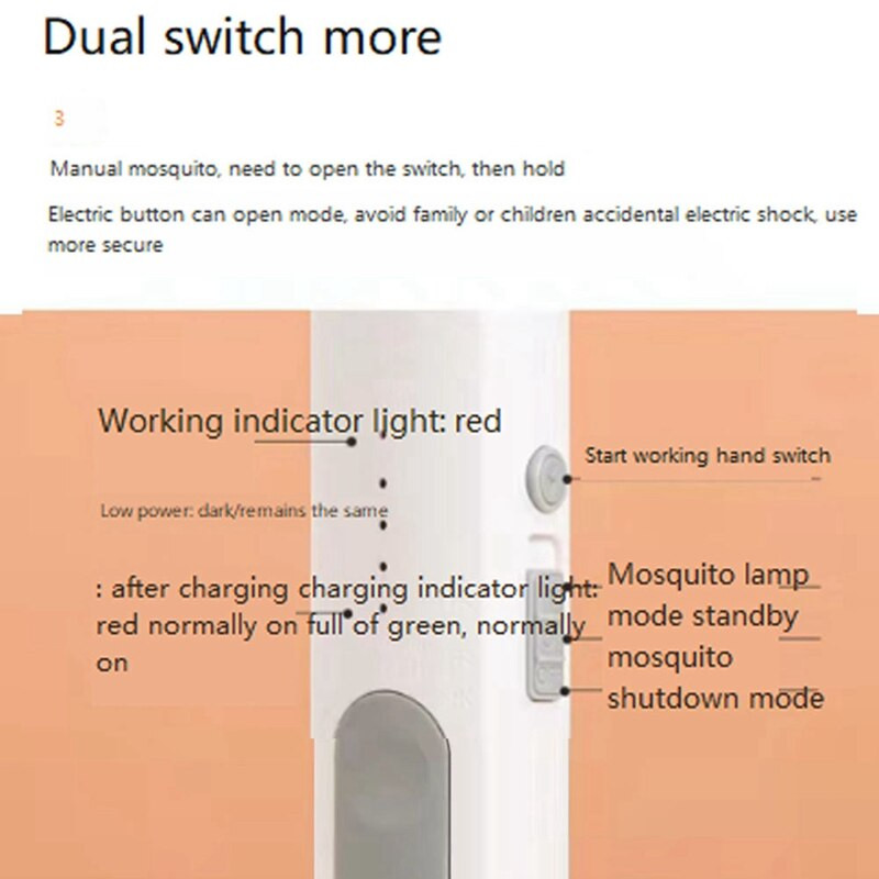 Rachetă pentru ucigaș de țânțari, 2 bucăți, cu lumină LED super-luminoasă, pentru a zăpăci zvârlitor electric reîncărcabil prin USB