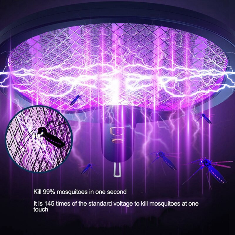 Skladacia elektrická plácačka na komáre, nástenná, ručná, nabíjateľná 3000V raketa na komáre, nastaviteľná plácačka na hmyz