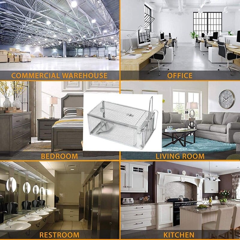 Pasce na myši, 2 kusy, humánne pasce na potkany pre malé zvieratá, klietkové pasce na chytanie a vypúšťanie potkanov v interiéri