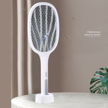 2-в-1 USB 3000V електрически убиец на комари UV светлина Fly Swatter Mosquito Trapper Акумулаторна ракета за насекоми Bug Zapper 1200mAh