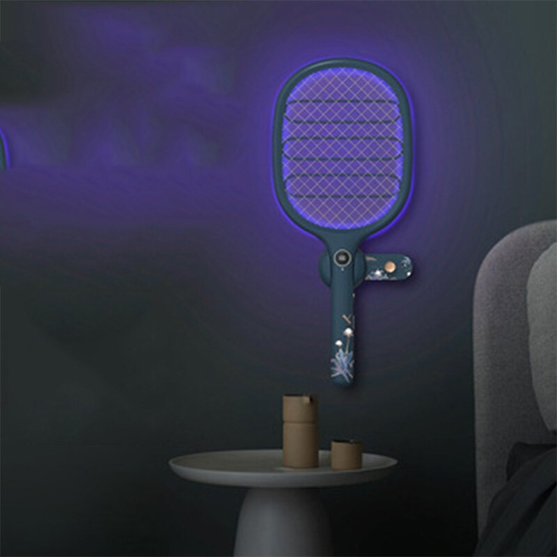 Elektrická plácačka na komáre do domácnosti, do interiéru, 2 v 1, USB, 1800 mAh, nabíjateľná plácačka na komáre, muchy a hmyz