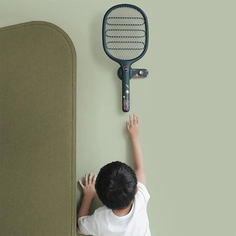 Elektrická plácačka na komáre do domácnosti, do interiéru, 2 v 1, USB, 1800 mAh, nabíjateľná plácačka na komáre, muchy a hmyz