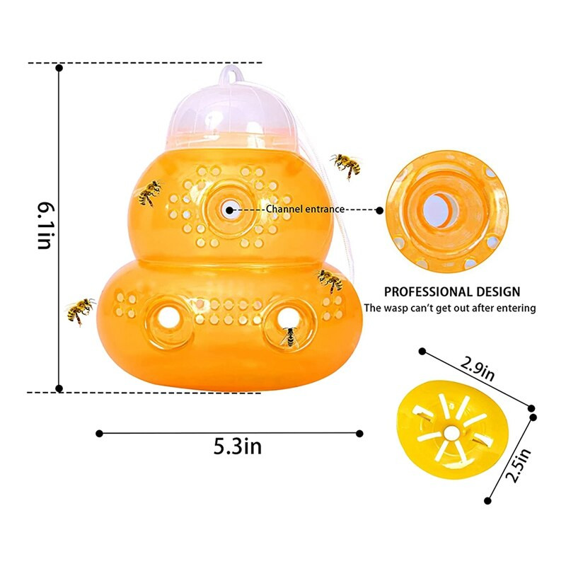 AT69 - Pasca na osy, protiúniková, opakovane použiteľná, vodotesná, bez úniku vody, protikorózna pasca na osy, vonkajšia, závesná - vhodná pre osy