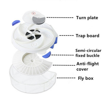 USB Flytrap Автоматичен улов на вредители Electric Killer Pest Reject Indoor Outdoor Kitchen Fly Trap Автоматичен мухоловка със стръв