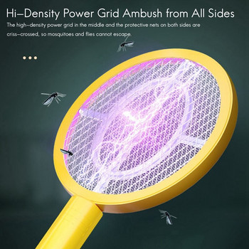 Ηλεκτρικό 3000V κουνουπιοκτόνος με επαναφορτιζόμενη λάμπα UV Bug Zapper Summer Fly Swatter Trap Home Bug έντομο