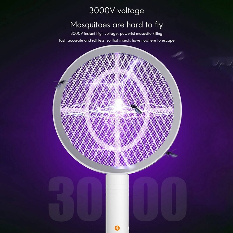 3000V elektrický zabijak komárov s UV lampou, nabíjateľný hmyz Zapper, letná mucholapka, pasca na hmyz