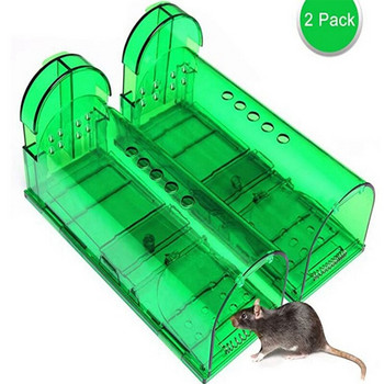 2 τμχ Ποντικοπαγίδα κλουβί για ποντίκια, παγίδα για ποντίκια, ποντικοπαγίδα εσωτερικού και εξωτερικού χώρου, επαναχρησιμοποιήσιμη ποντικοπαγίδα