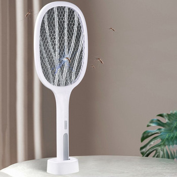 3000V 6 LED лампа за унищожаване на комари с UV лампа USB 1200 Mah Bug Zapper Summer Fly Swatter Trap Домашна ракета за насекоми