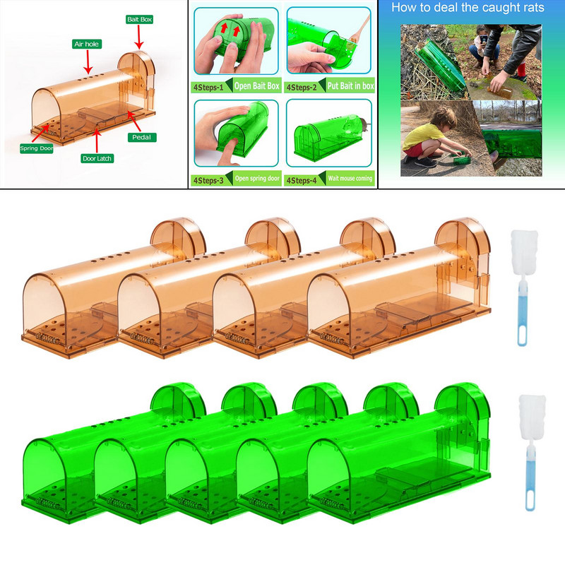4x opakovane použiteľná pasca na myši a potkany do záhrady, vnútorného a vonkajšieho skladu