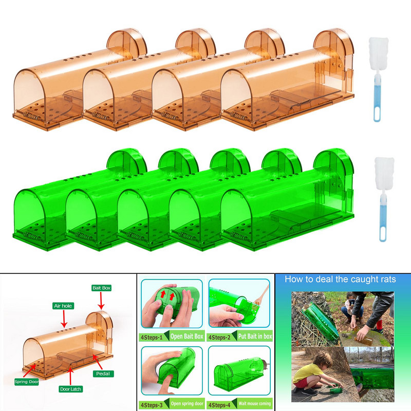 4x opakovane použiteľná pasca na myši a potkany do záhrady, vnútorného a vonkajšieho skladu